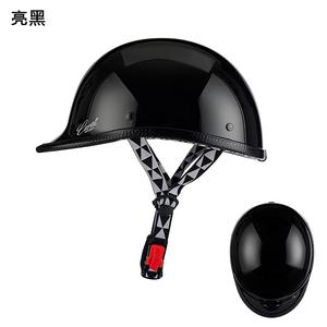 摩托车复古头盔男半盔适用春夏季轻便式电瓶车骑行夏季瓢盔安全帽