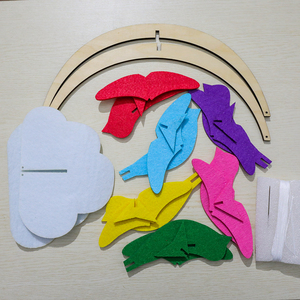 不织布动物小鸟风铃挂饰diy材料包 幼儿园手工制做材料婴儿床挂饰