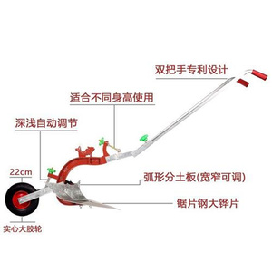 手拉犁人拉犁老人微耕机人力犁起垄器耕地机开沟神器人工开沟机