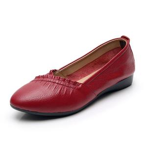 牛皮舒适单鞋 多色可选 平跟工作鞋妈妈鞋牛皮女鞋1957