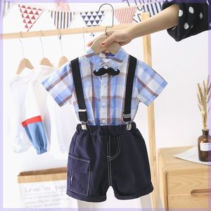 巴拉巴柆男童夏装宝宝短袖背带裤套装1-4岁2儿童装夏季小童洋气衣