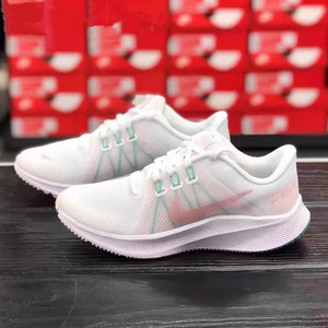 Nike耐克男鞋 Quest 4 白绿粉飞线气垫缓震轻便女鞋跑步鞋 DA1106