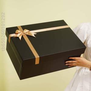 长方形礼物黑色#情人节空盒子礼品盒可放超大特大盒号包装盒鞋盒