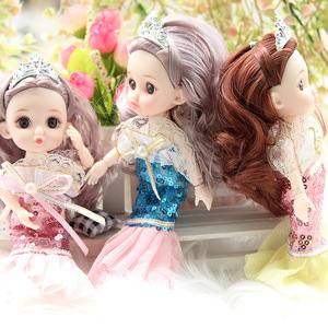 17厘米可换装娃娃恒潮迷糊芭比时尚婚纱美人鱼古装女孩公主玩具