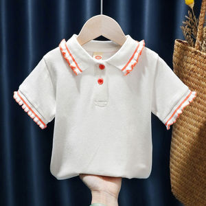 巴拉巴拉女童装宝宝婴幼儿童韩版短袖领休闲T恤上衣2024品牌夏装