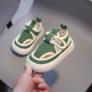 巴拉巴柆儿童凉鞋2024春季新款男童鞋软底防滑透气中小童帆布鞋女