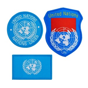 UN联合国战术士气章织唛魔术贴徽章 军迷维和臂章 户外迷彩背包贴