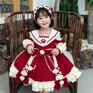 洛丽塔公主蓬蓬纱裙秋春女童lolita生日礼服裙子儿童萝莉塔连衣裙