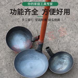 加厚大铁勺铁瓢长柄添料勺养殖用铁舀子掏粪勺工业舀水舀混凝土勺