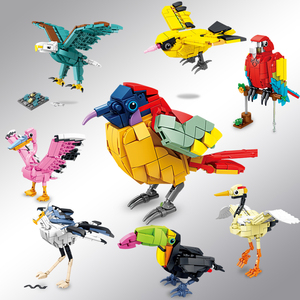澳贝男女孩益智力拼装玩具鸟类动物昆虫小颗粒积木拼图模型儿童节