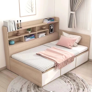 可定制储物书架床单人收纳床儿童榻榻米床高箱板式床小户型组合床