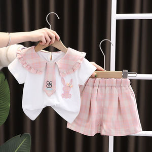 巴拉巴柆女宝宝夏装套装0到1周岁2至3多婴儿衣服短袖短裤女童装韩