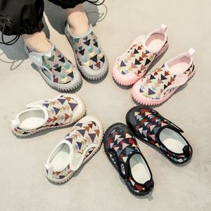 巴拉巴柆韩系男童帆布鞋2024年新款女童地板鞋儿童一脚蹬宝宝拖鞋