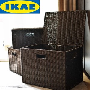 IKEA宜家售楼部中心样板房间布鞋套收纳筐藤筐脏衣篮高颜值放置桶
