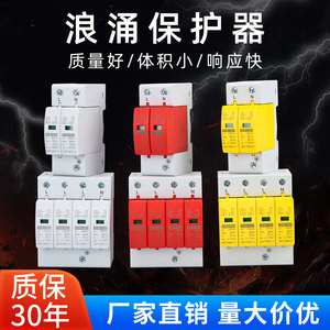 防雷浪涌保护器2P电源避雷器家用开关220v电涌模块4P40KA三相380v