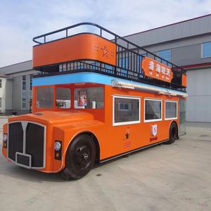 网红街景店车移动流动双层巴士餐车多功能小吃景区奶茶咖啡车定制