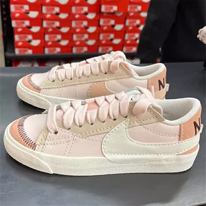 Nike耐克开拓者女鞋blazer low jumbo白粉大钩复古男鞋板鞋DQ1470