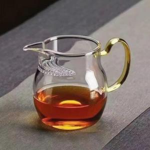防爆加厚高硼硅玻璃月牙公道杯茶漏一体式大容量带过滤网红分茶器