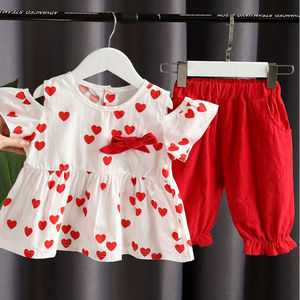 夏天女童夏季婴儿童装1-4岁半2女宝宝短袖时髦夏装两件套装韩版潮