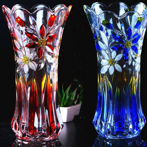 新款花瓶透明彩色玻璃花瓶水养富贵竹鲜花瓶子简约客厅电视柜摆设