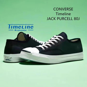 日版匡威CONVERSE TIMELINE 21AW 1980S日产黑色开口笑情侣帆布鞋