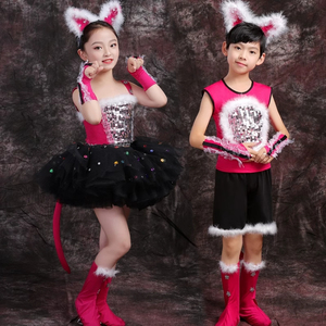 爱跳舞的小怪兽演出服小猫咪幼儿可爱蓬蓬裙舞蹈表演服装公主裙子