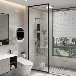 极窄淋浴房不锈钢卫浴半隔断玻璃卫生间干湿分离浴室隔断屏风浴屏