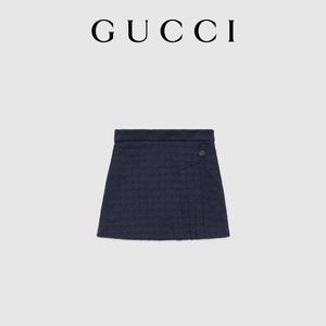 儿童双G半身裙中国大陆春秋Gucci/古驰人造彩棉8岁运动蛋糕裙条纹