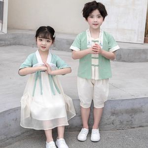 巴拉巴柆韩系新款古装儿童汉服演出服幼儿园小学生男童古风国学唐