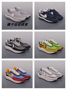 Nike耐克男鞋sacai x LDWaffle黑白联名解构减震女鞋跑步鞋BV0073