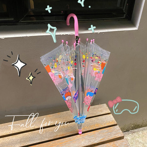 新款创意小猪佩奇雨伞儿童透明雨伞女生可爱动物卡通森林王国时尚