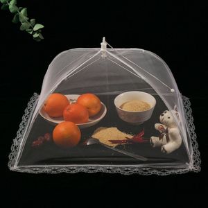 纯色可折叠饭菜罩纱网餐桌罩防苍蝇盖水果罩家用饭罩遮菜伞食物罩