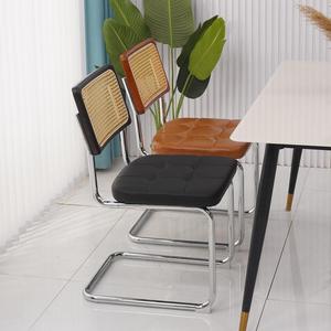 复古家用中古椅子弓形椅子书桌椅藤编餐桌椅法式餐椅网红实木凳椅