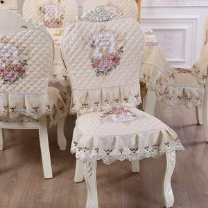 套圆桌椅垫餐桌套装套餐椅子1欧式靠背布凳子罩餐坐垫布,座椅套罩
