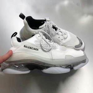 Balenciaga/巴黎世家 Triple S 白棕色透明水晶气垫 老爹鞋运动鞋