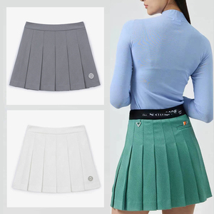 韩国高尔夫服装女装休闲舒适防走光纯色运动网球羽毛球半身百褶裙