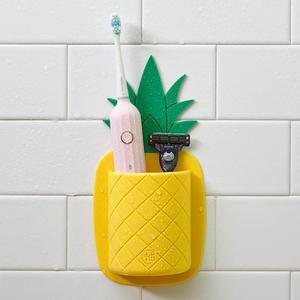L菠萝青柚工坊免打孔卫生间浴室牙刷硅胶置物架免胶壁挂梳子收纳