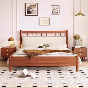 IKEA宜家全实木床现代简约1.8双人主卧1.5米单人民宿床经济型家具