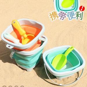 桶儿童可折叠玩水铲子沙滩挖沙玩具宝宝水桶工具螃蟹捞鱼便携沙池