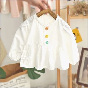巴拉巴柆宝宝娃娃衫春装2023新款女童衬衫洋气时髦秋韩版长袖婴儿