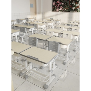 宜家亲免安装小学生书桌家用可升降写字桌儿童学习桌椅培训班学校