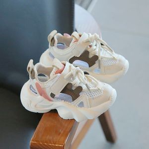 韩系夏季新款儿童凉鞋包脚趾头男童透气网鞋薄网女童鞋子单网运动