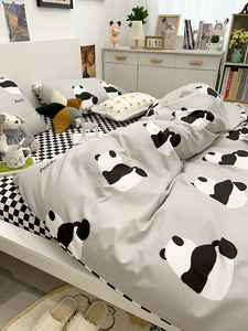 熊猫团子丨2023年新款全棉床上用品床单被套纯棉四件套枕套可定制
