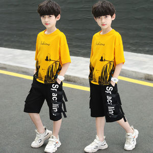 巴拉巴柆韩系儿童男童套装2024新款中大童10夏装童装韩版12岁洋帅