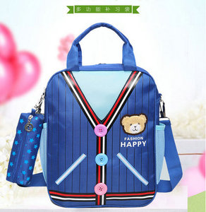 韩版新款手提包补习袋儿童男女生单肩补课包小学生书包斜跨三用包
