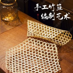 竹编制品竹篦子防粘锅底网餐具炸鱼酒店家用手工竹垫底垫煮肉砂锅