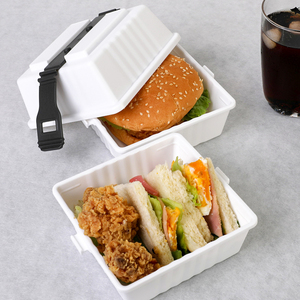 日本三明治便当盒学生带盖汉堡盒子可微波加热饭盒食物水果保鲜盒