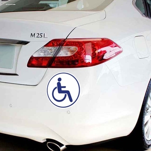 车贴残疾人标识人标专用标志残障机动磁吸车标轮椅机动车残疾
