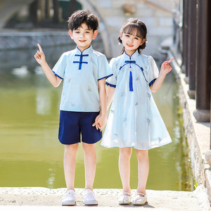 幼儿园班服演出服校服六一节表演服装中小学生中国风短袖汉服古风