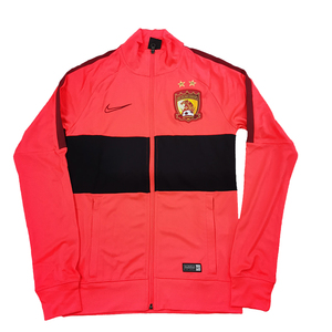 广州足球俱乐部官方球迷用品 耐克红黑出队全拉链长袖外套